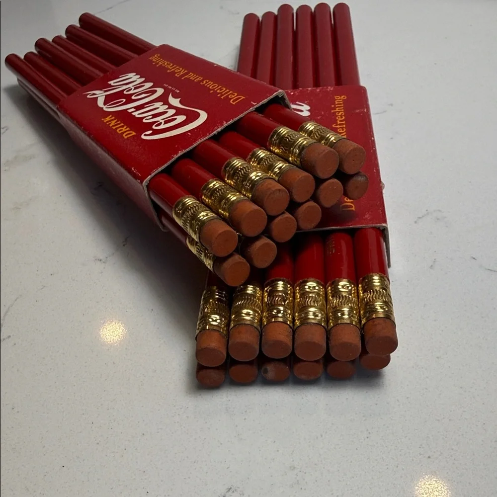 Vintage Coca Cola Red Pencil Case Set
